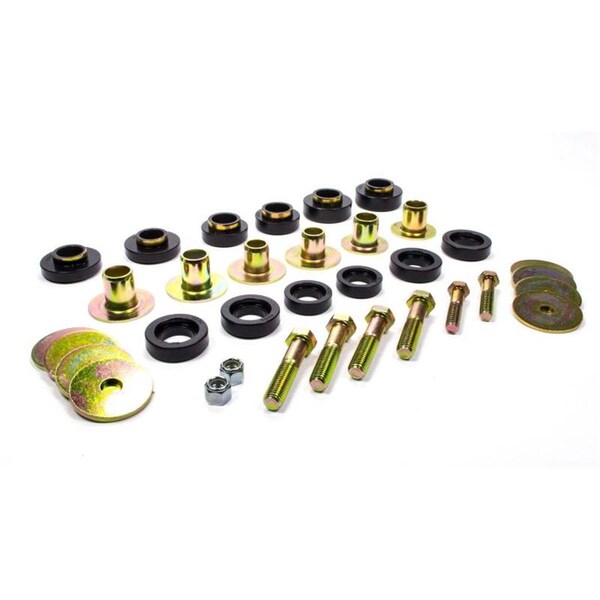 Omnisports 3.4142G Body Mount Bushing Set - Polyurethane - Black - Chevy - Pontiac - Camaro - Chevy II OM3621694 - main